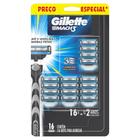 Carga para Aparelho de Barbear Gillette Mach3 16 Unidades