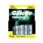 Carga Para Aparelho de Barbear Gillette Mach3 Regular 4 Cartuchos