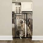 Carlson Extra Tall Walk Through Pet Gate com porta de animal de estimação pequena, inclui kit de extensão de 4 polegadas, kit de montagem sob pressão de 4 pacotes e kit de montagem na parede de 4 pacotes, preto