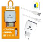 Carregador 2 USB + Cabo Tipo C 1,2m LE-485 Lehmox