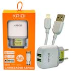 Carregador cabo Lightning 2 USB 2.4A 12W KD-556A Kaidi