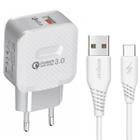 Carregador Celular USB Fonte Tomada 3A Turbo Rápida + Cabo Tipo C