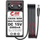 Carregador DC 15V 2000mA para Caixa Amplificada Multilaser SP257, SP200