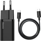 Carregador de Parede Baseus Super Si TZCCSUP-L01 com Cabo USB-C - Preto