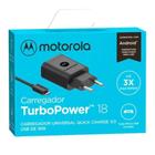 Carregador de Parede Motorola Turbo Power 18w com Cabo Micro Usb Preto