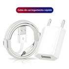 Carregador de Parede Rápido para iPhone (X-13 Pro Max, 6S-8, SE) com Cabo USB