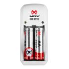 Carregador De Pilha + 2 Pilhas Aa Recarregável 2600 Mah Mox