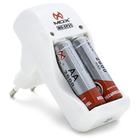 Carregador de Pilhas AA C/ 2 Pilhas  2600 mAh - Mox