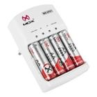 Carregador de pilhas mox + 4 pilhas aa 2600mah - mo-cp51