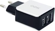 Carregador De Tomada Com Duas Entradas Usb Oex Preto Cg201