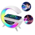 Carregador Indução Qi Luminária Rgb Led Som G Speaker Smart - Yn-2209