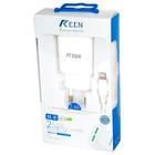 Carregador Keen KC-01 5G - 2X USB - com Cabo Lightning - Branco