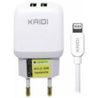 Carregador p/Lightning 2USB KD-556A Kaidi 2.4A 12W