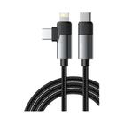 Carregador PD 65W 2 em 1 com Cabo Lightning e USB-C - Compatível com Samsung, Xiaomi e iPhone 14/13/12/11