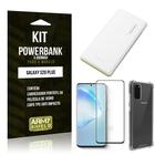 Carregador Portátil 5.000mah Galaxy S20 Plus+ Capinha + Película Vidro 3D - Armyshield