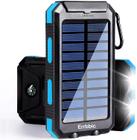 Carregador portátil do banco de energia solar 20000mah carregador de painéis solares à prova d'água com lanternas LED duplas e bússola para todos os celulares, tablets e dispositivos eletrônicos