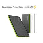 Carregador Power Bank 10000 mAh Com Cabo V8 Compatível com iPhone 4/ 5/ 6/ 5S/ 5C/ 6 Plus