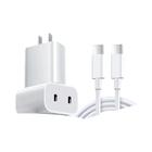 Carregador Rápido Dual USB-C 40W PD - QC4.0/3.0 - Compatível com iPhone 15/14/13