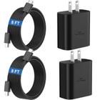 Carregador Samsung Super Fast 45W USB C tipo C com cabo de 8 pés preto - Ubearkk