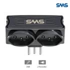 Carregador Sms 2 Usb + 2 Tomadas Preto