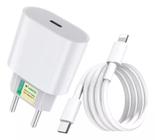 Carregador Turbo 20W + Cabo Lightning para USB-C Compatível Iphone 11 12 13 Pro Max X XR XS