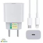 Carregador Turbo 20W + Cabo Lightning para USB-C Compatível Iphone 11 12 13 Pro Max X XR XS