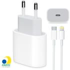 Carregador Turbo 20W + Cabo Lightning USB-C Compatível Iphone 11 12 13 e 14 Pro Max