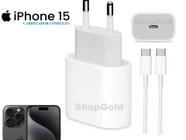 Carregador Turbo 20W Completo Compatível Iphone 15 pro pro max USB-C+C