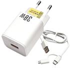 Carregador Turbo Carregamento Rápido Para Galaxy M53, M54, M62 5v=3.1A 30w Type-C e Micro-USB LE296V