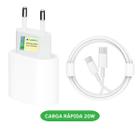 Carregador Turbo Fonte 20w Usb-c+ Cabo Tipo-c Compatível com iphone 15 15 pro 15 plus