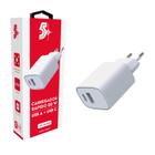 Carregador Ultrarrápido Duplo Usb A + Tipo C Power 20w Branco