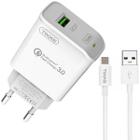 Carregador USB-C Yookie KI22 USB de 18 Watts - Branco