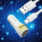 Carregador Veicular 2 Entradas USB 3.1A P/ Moto G5, G3, G2 Plus e play Micro-USB Branco CB07MICROBR