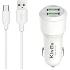 Carregador Veicular Kingo Tipo C Com Duas Entradas USB