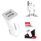 Carregador Veicular Rápido 2 Usb Carro E Caminhão 12/24 V + Cabo