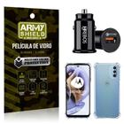 Carregador Veicular Turbo Com Capinha Moto G31 E Película 3D - Armyshield