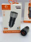 Carregador Veicular turbo TIPO C + USB 40W Turbo Carregamento rápido/Universal Original-S16-4