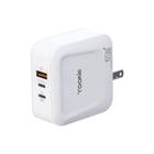 Carregador Yookie KI35Y - 65W/20W - Tipo c/USB 3.0 - Bivolt - Branco