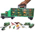 Carreta Cegonha Mundo Dos Dinossauros Com Carrinho Miniatura