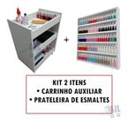 Carrinho Auxiliar De Manicure+Espositor de Esmaltes