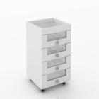 Carrinho Auxiliar Gaveteiro Organizador De Maquiagem Esmalte Salão Beleza 4 Gavetas Rodinhas Branco