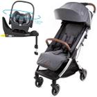 Carrinho Bebê Maxi Cosi Eva 2 TRIO 3 em 1 Fecha Uma Mão Berço Passeio Bebê Conforto Base Isofix 360 Travel System Leve Viagem Cinza Twilic Grey