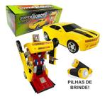 Carrinho Camaro Transformers Vira Robô Luz Som Bate Volta (amarelo) - Toy King