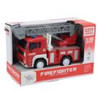 Carrinho caminhão bombeiro com guindaste som e luzes City Service escala 1:20 - Cute Toys