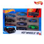 Carrinho Coleção Ferro Hot Wheels Kit 10 Unidades Sortidos Não Repetidos Coloridos Veículo Básico