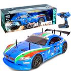 Carrinho Controle 2.4Ghz Recarregável até 30km/h Racer Drift Azul - Futuro Kids