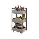 Carrinho Cozinha Grafite Base Industrial Preto - Belliv Decor