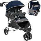 Carrinho de Bebe 3 Rodas Tutti Baby Evo Bebe Conforto Azul