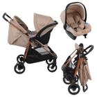 Carrinho de Bebê com Bebê Conforto Lui Travel System Preto Cobre Burigotto