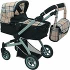 Carrinho de bebê dobrável Doll Pram Mommy & Me Babyboo Bege Plaid